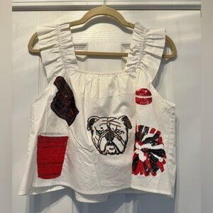 Queen of Sparkles sequin Bulldog tank